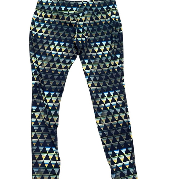 Mossimo Supply Co Black and Yellow Geometric Leggings - Picture 1 of 3
